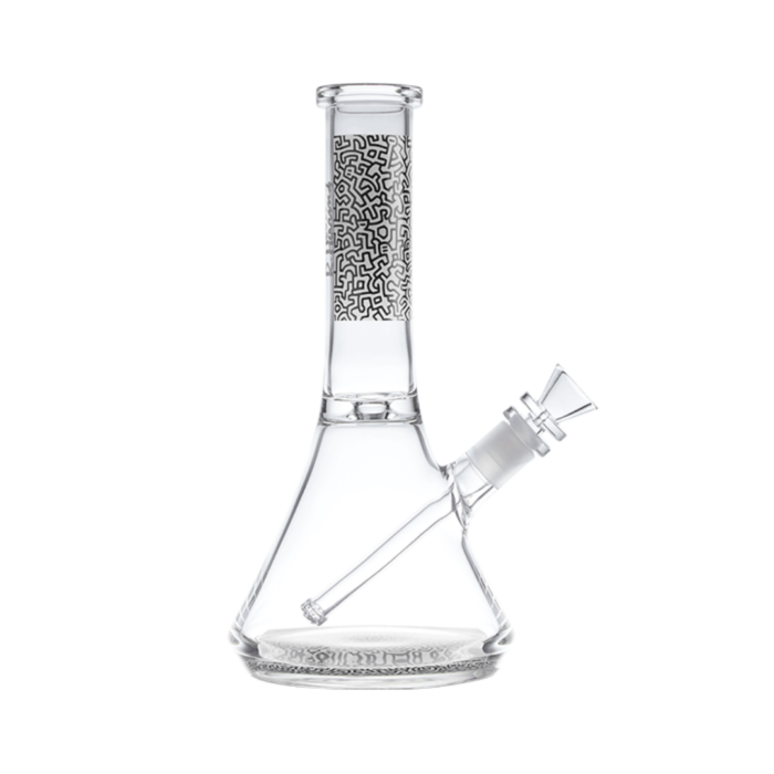 Keith Haring Glass Water Pipe - Black & White